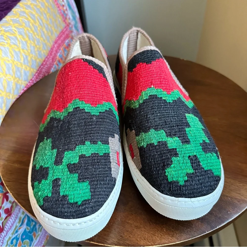 Res Ipsa Kilim Sneakers One-of-a-Kind Slip-Ons Sz 12 Artisanal - Picture 8 of 10
